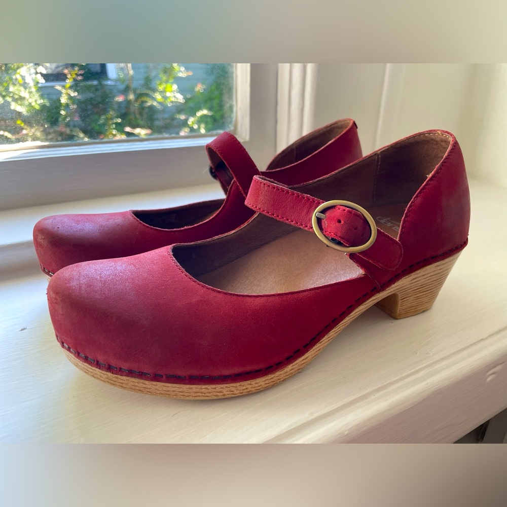 Dansko Red Mary Jane Clogs size 39